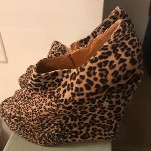 Cheetah Print Wedge Shoes